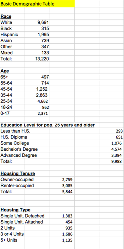 Basic Demography Table